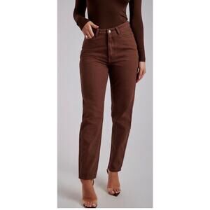 Meshki Denim Millicent plain rigid mom jeans brown size 12 AUS/ 8 US